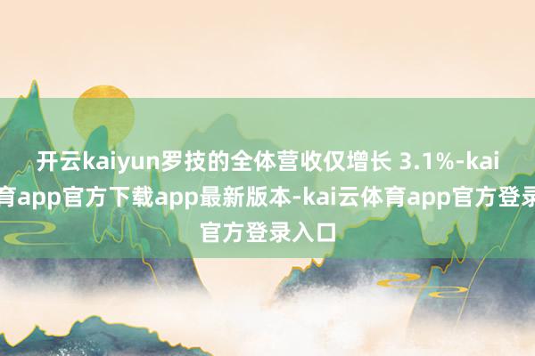 开云kaiyun罗技的全体营收仅增长 3.1%-kai云体育app官方下载app最新版本-kai云体育app官方登录入口