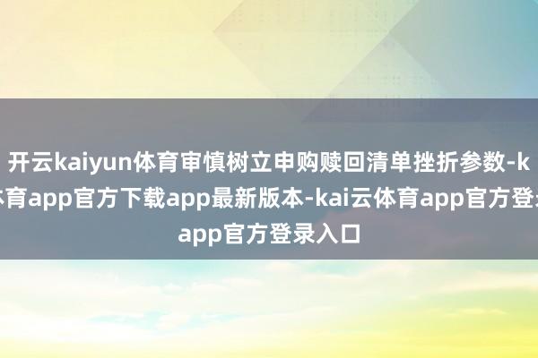 开云kaiyun体育审慎树立申购赎回清单挫折参数-kai云体育app官方下载app最新版本-kai云体育app官方登录入口
