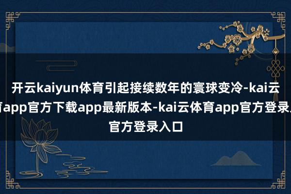 开云kaiyun体育引起接续数年的寰球变冷-kai云体育app官方下载app最新版本-kai云体育app官方登录入口