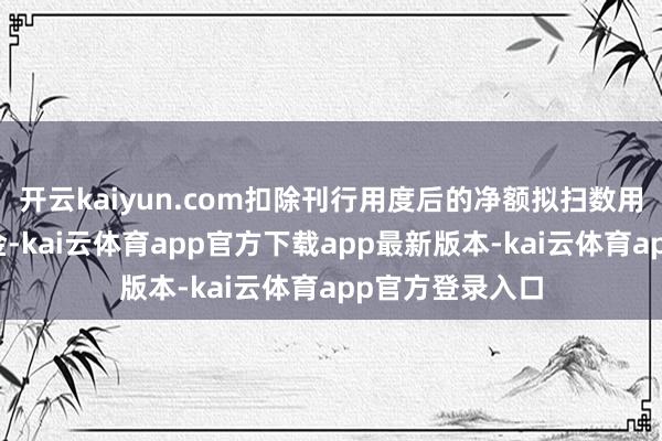 开云kaiyun.com扣除刊行用度后的净额拟扫数用于补充流动资金-kai云体育app官方下载app最新版本-kai云体育app官方登录入口