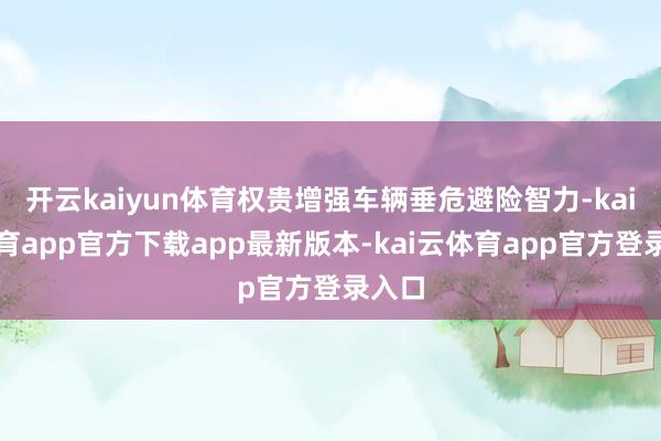 开云kaiyun体育权贵增强车辆垂危避险智力-kai云体育app官方下载app最新版本-kai云体育app官方登录入口